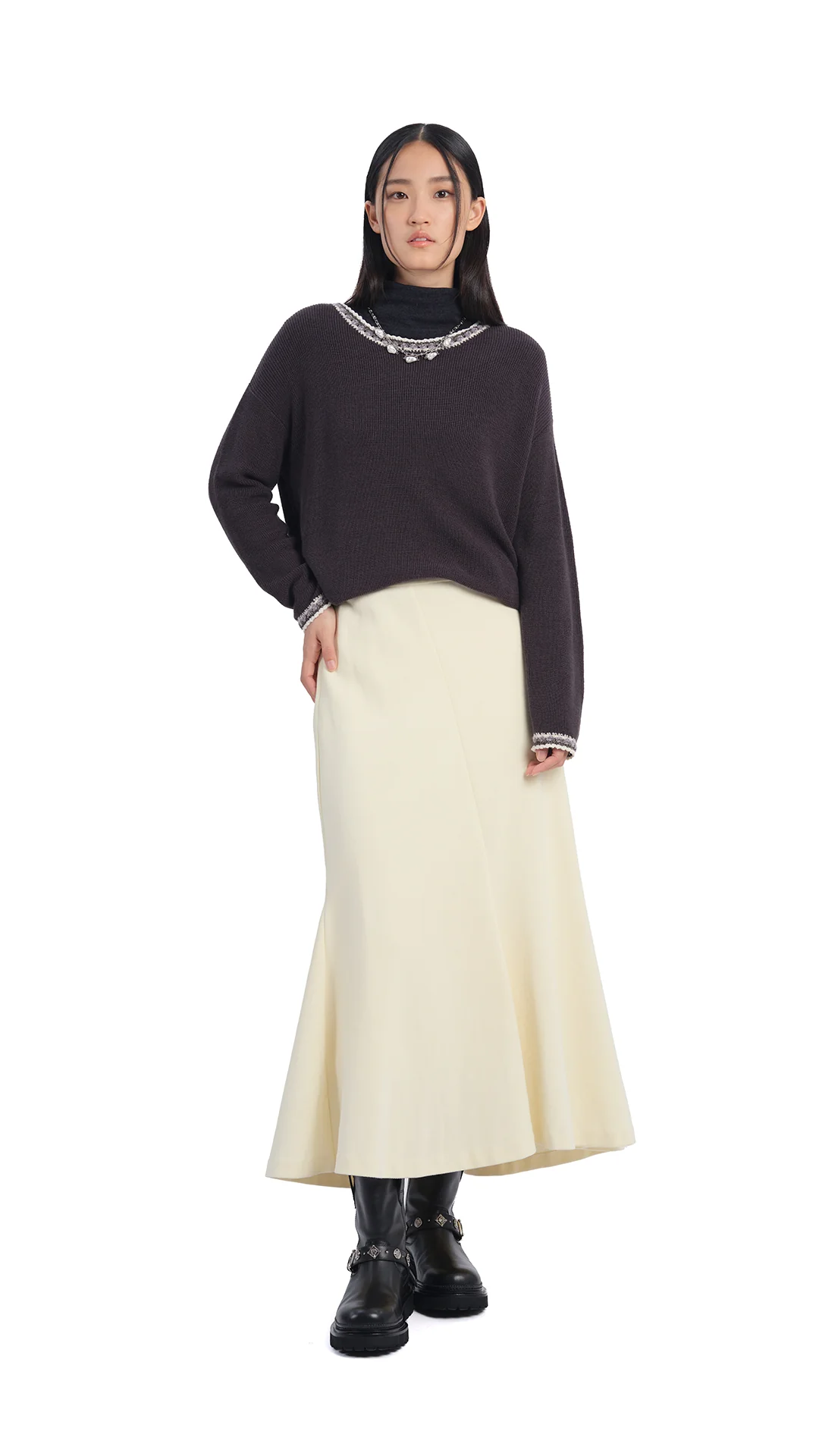 Crochet Trims Pullover - Umamrii