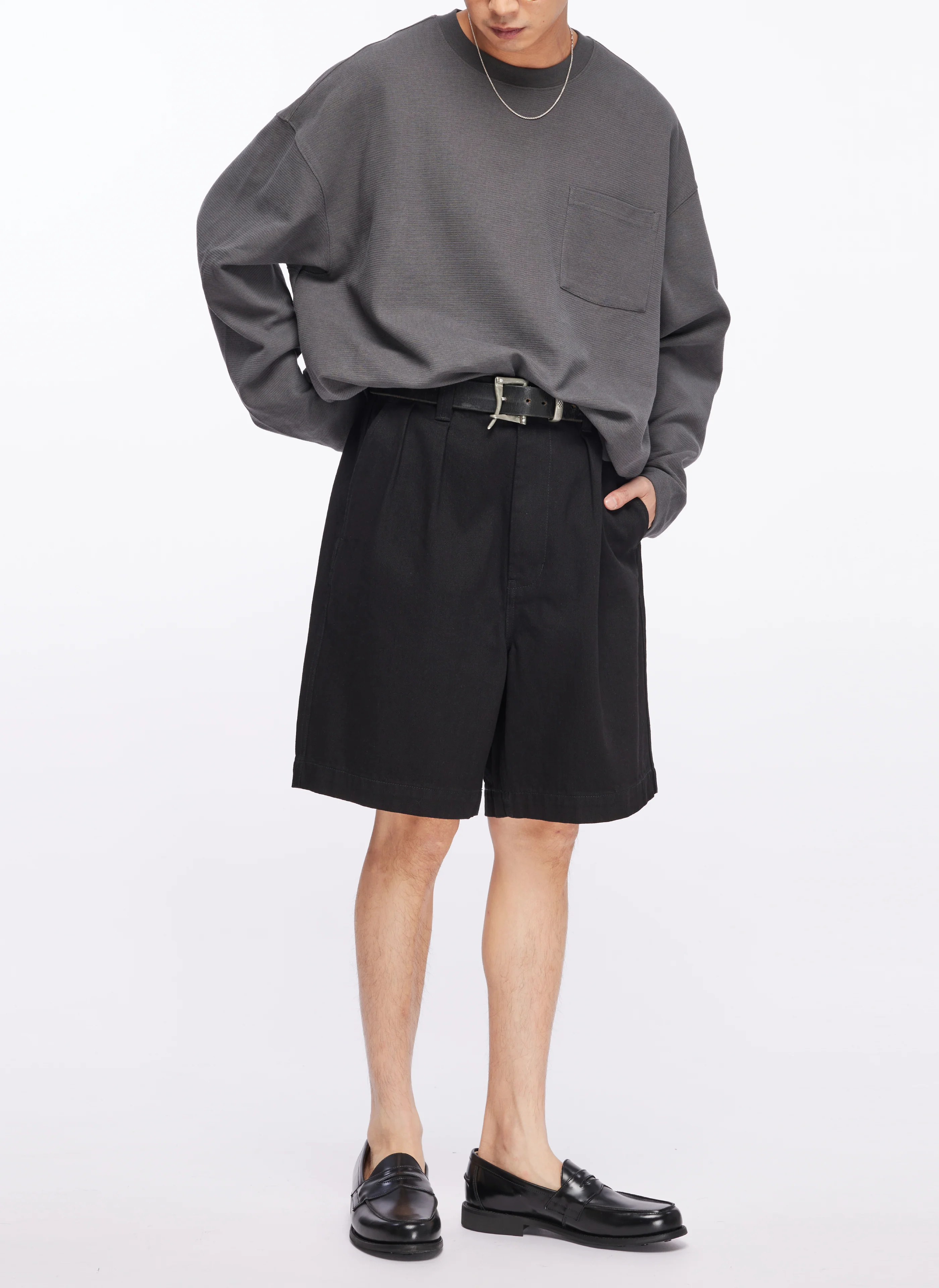 13oz Cotton Polyester Denim Worker Shorts - Umamrii