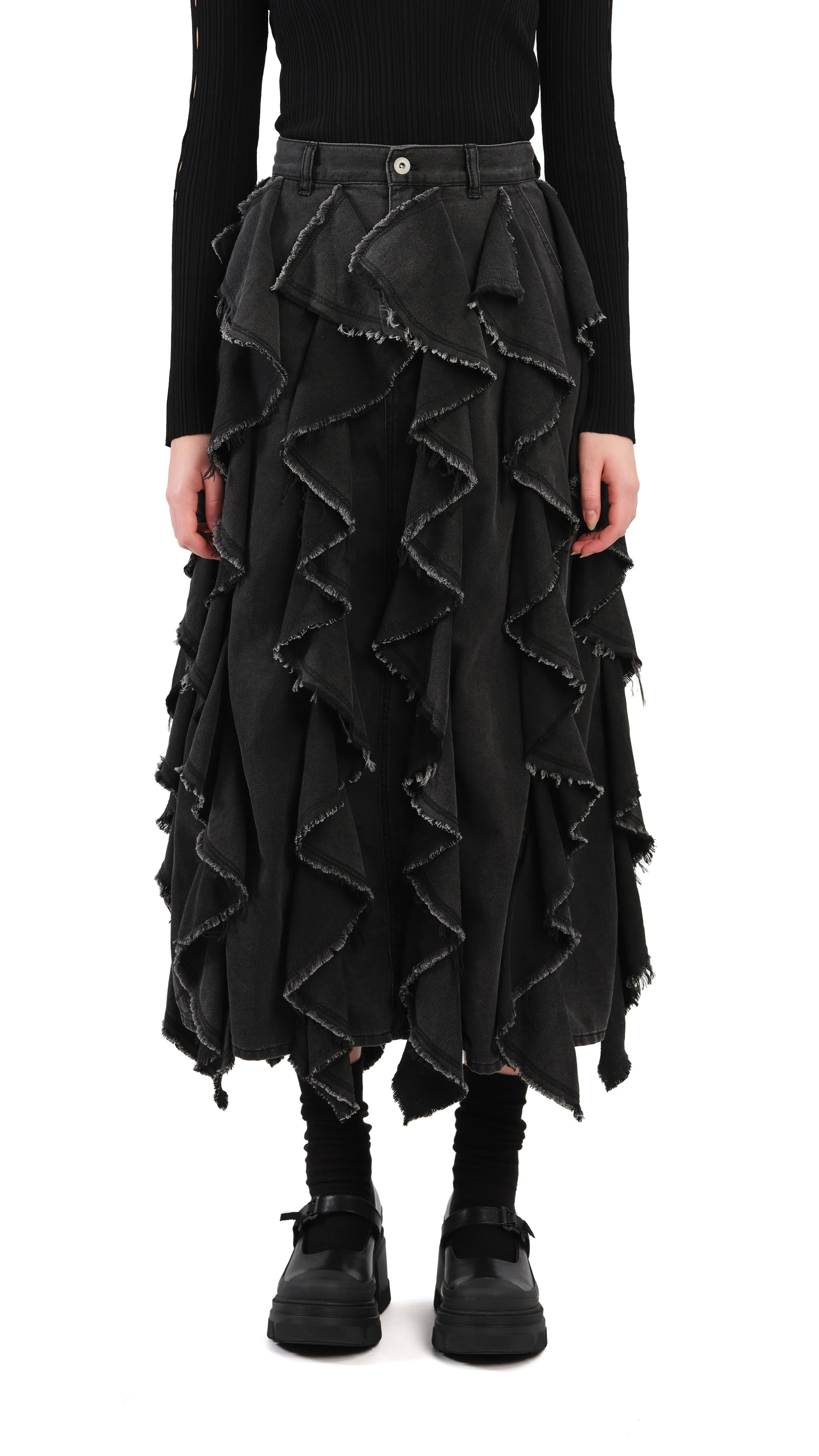 Ruffles Denim Skirt - Umamrii