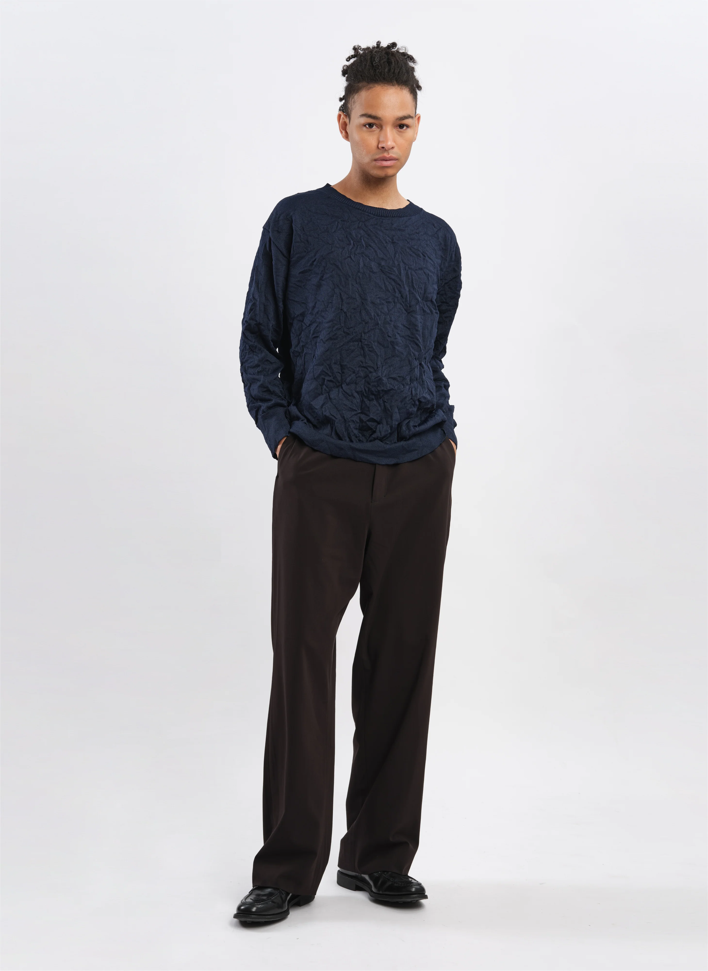 Wrinkle Polyester Dry Knit Pullover - Umamrii