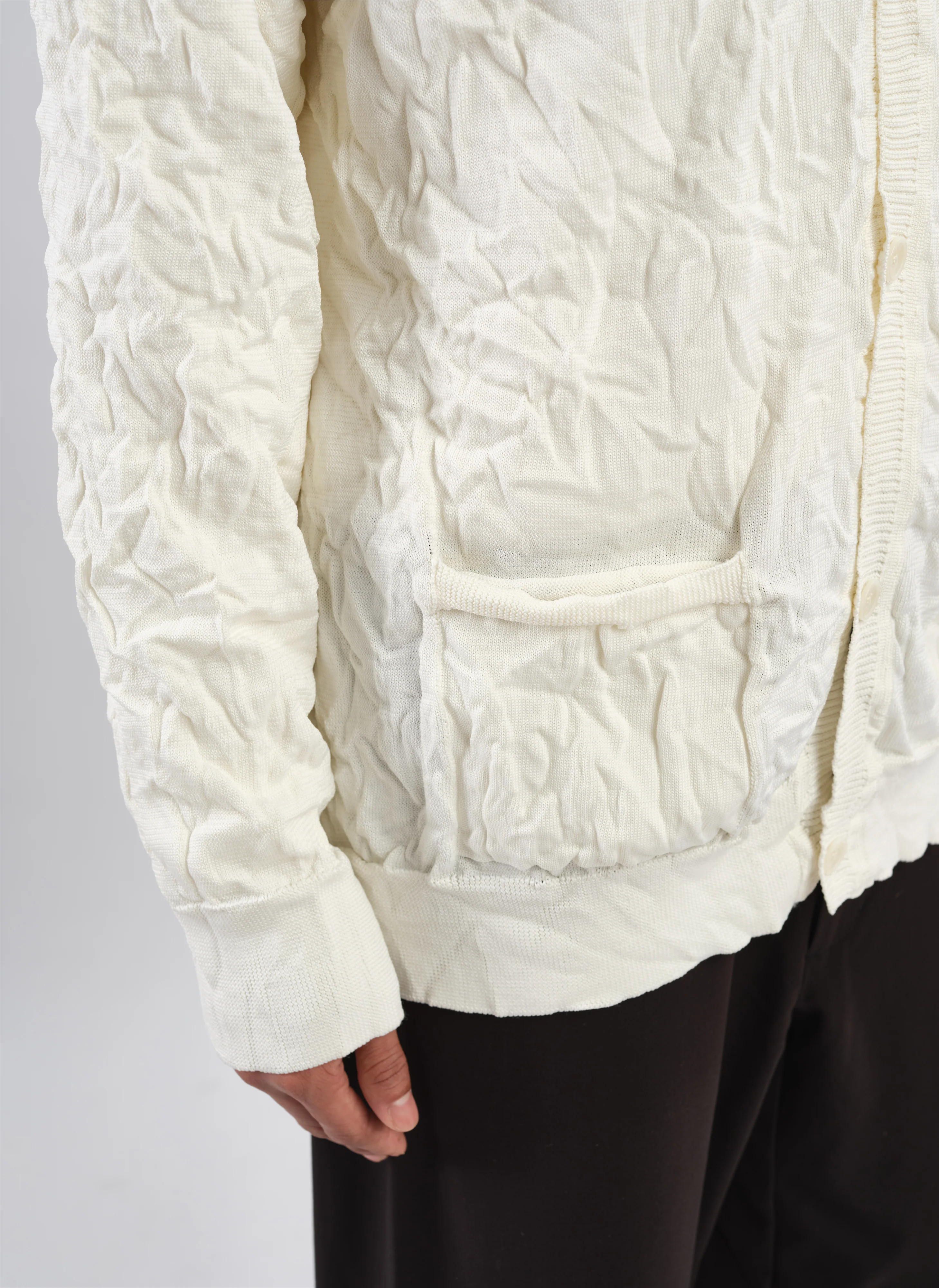 Wrinkle Polyester Dry Knit Cardigan - Umamrii