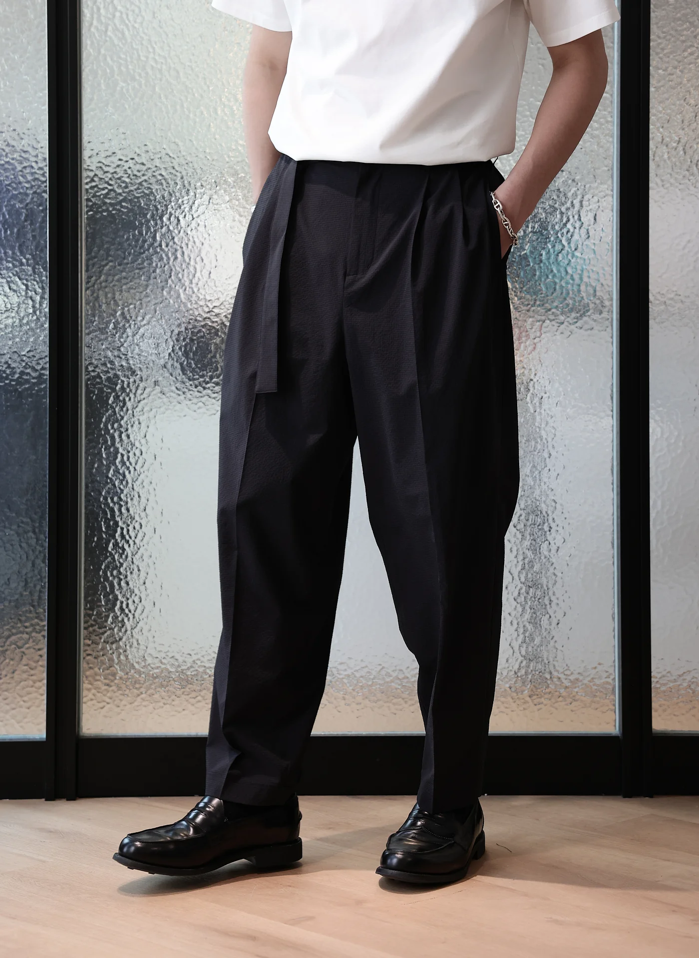 Polyester Wide Tapered Pants (P-12) - Umamrii