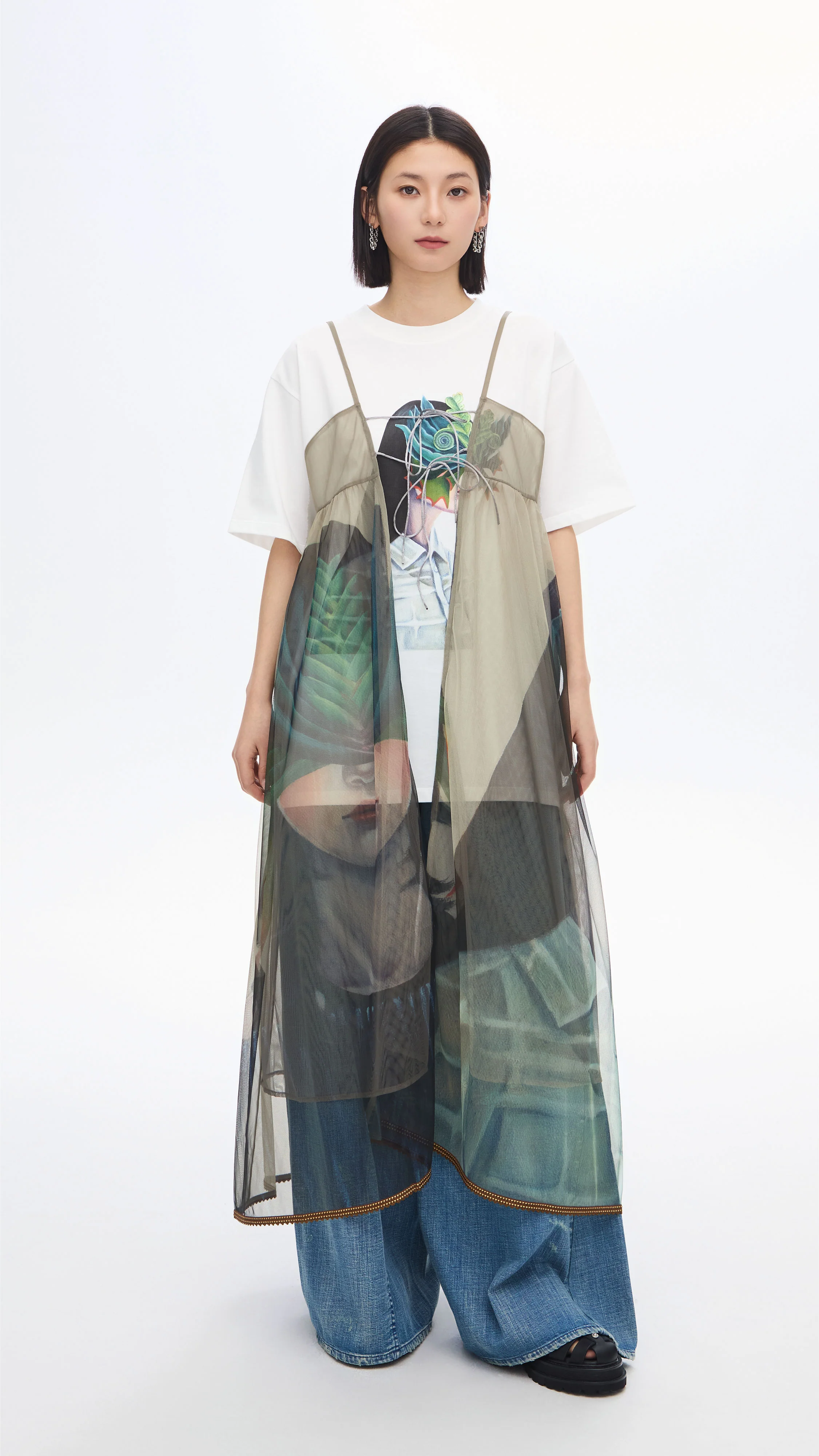 Mariko Enomoto Printed Long Vest - Umamrii