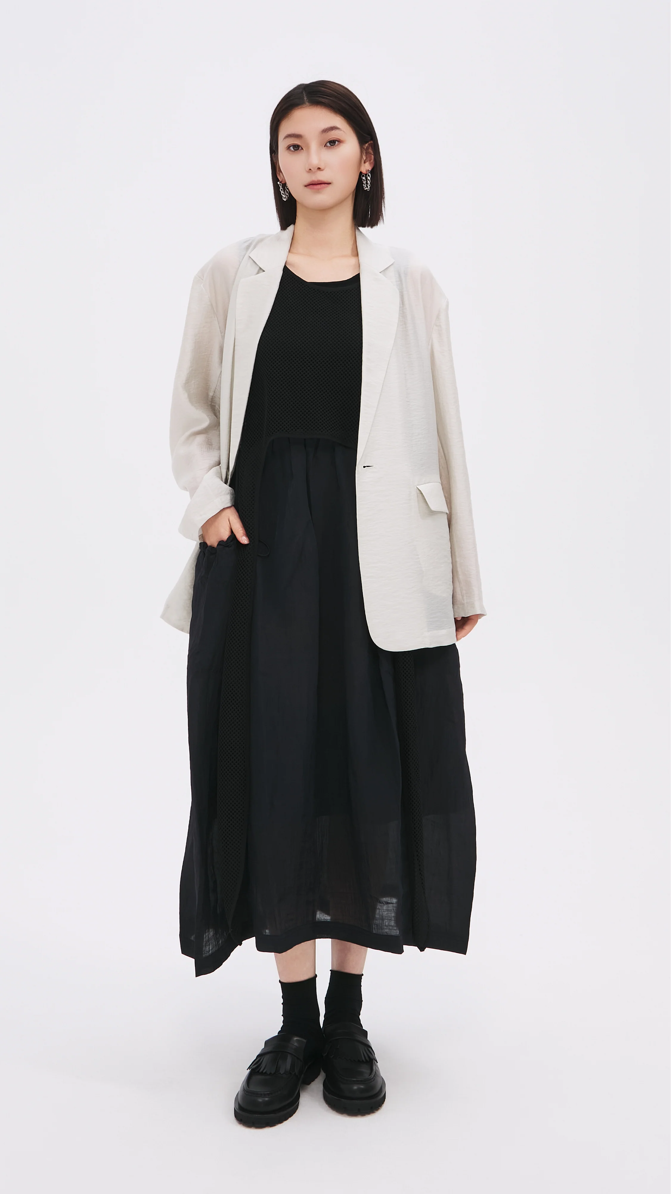 Nylon Patch Knit Dress - Umamrii