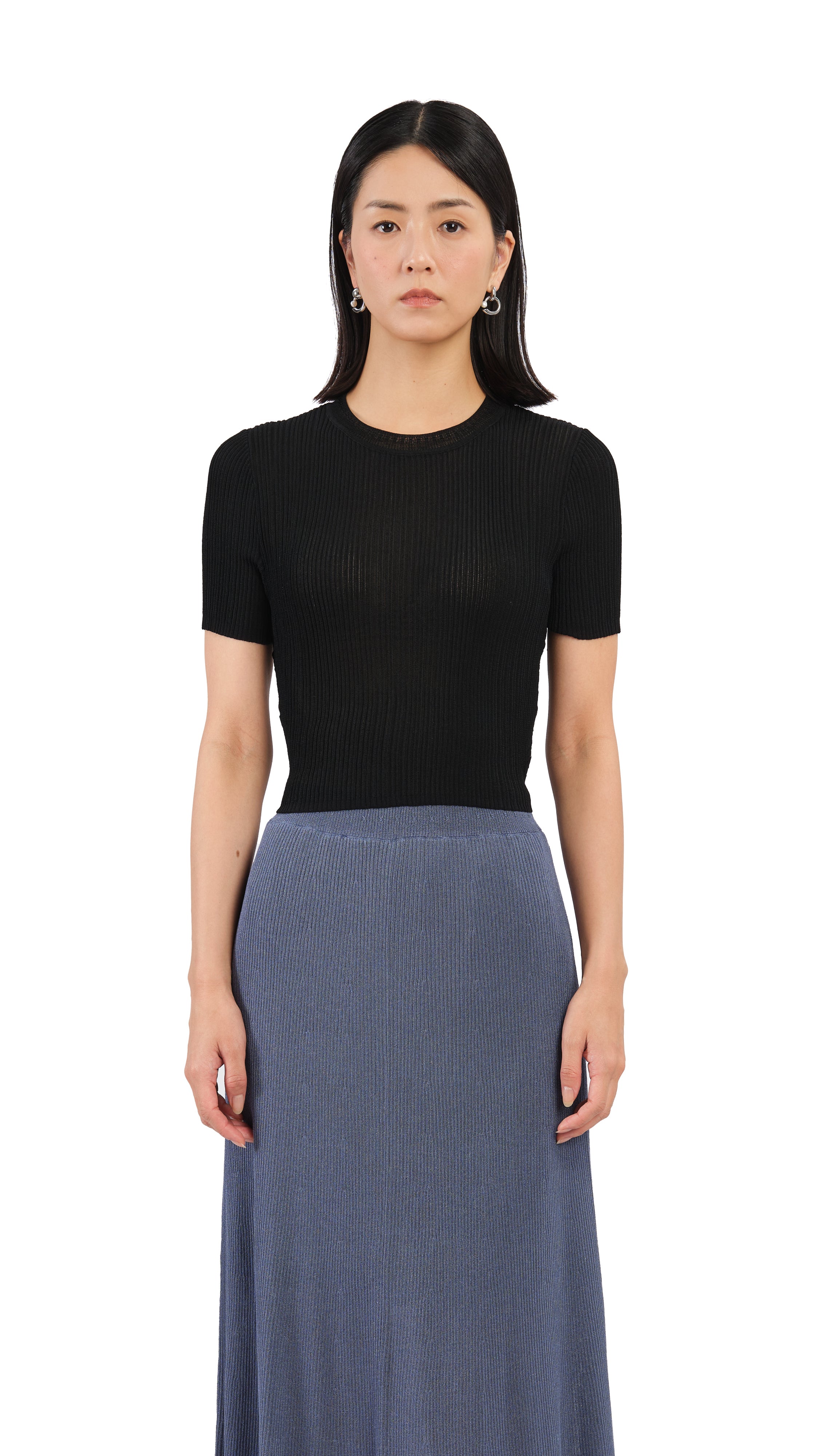 Short Sleeves Tie-Waist Sweater - Umamrii
