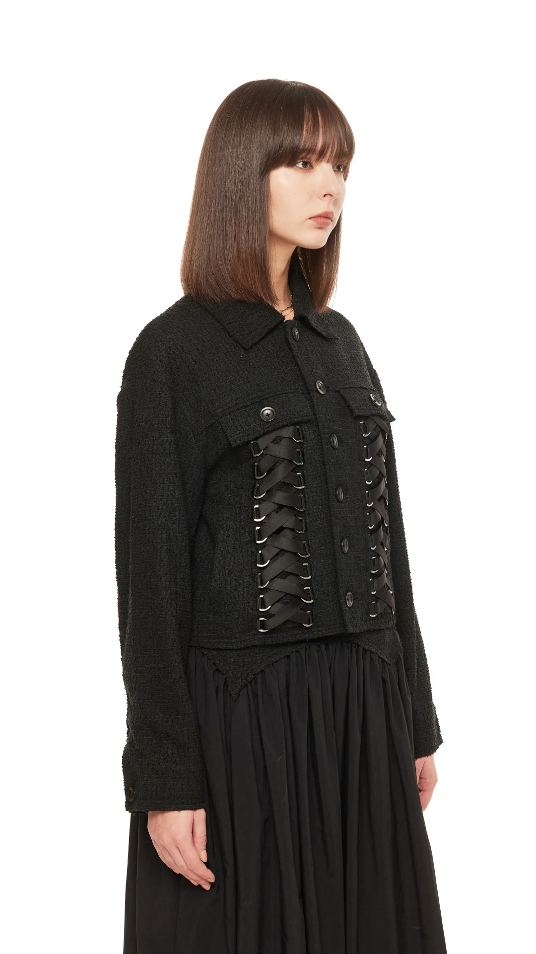 Tweed Lace-Up Jacket - Umamrii