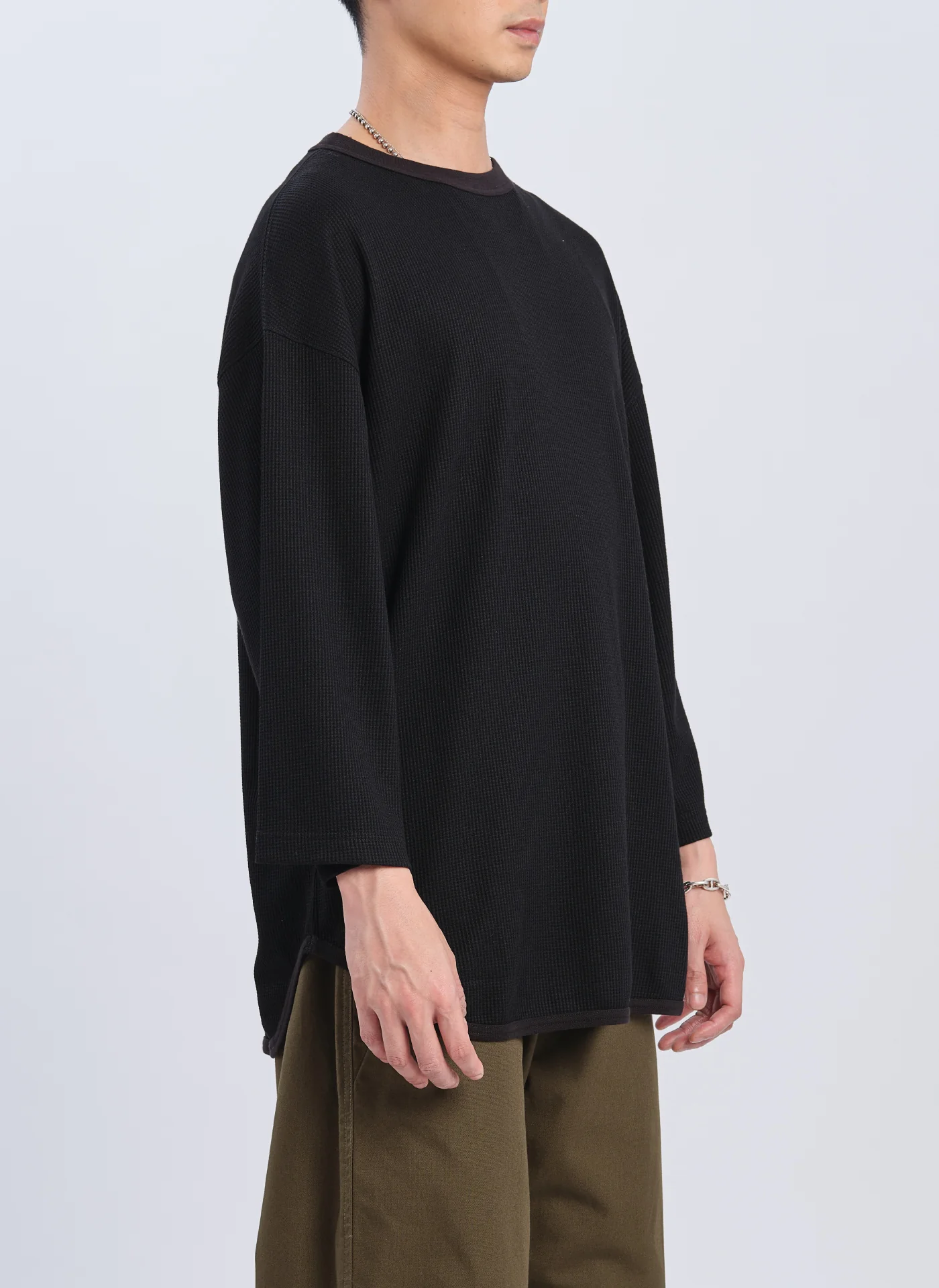 240G Cotton Polyester Waffle Long Sleeve Baseball Top - Umamrii