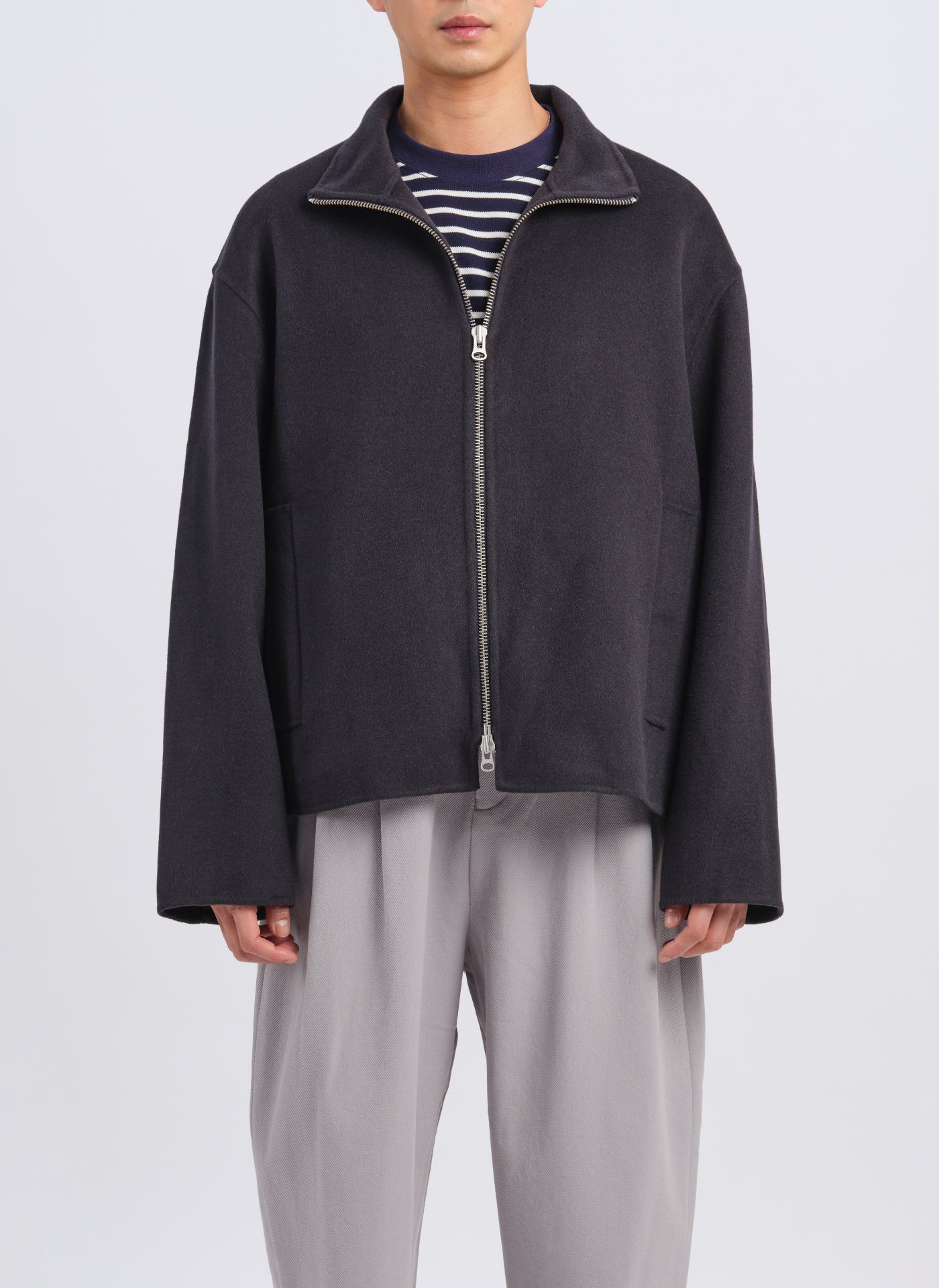 W.R Wool Cashmere Stand Collar Jacket - Umamrii