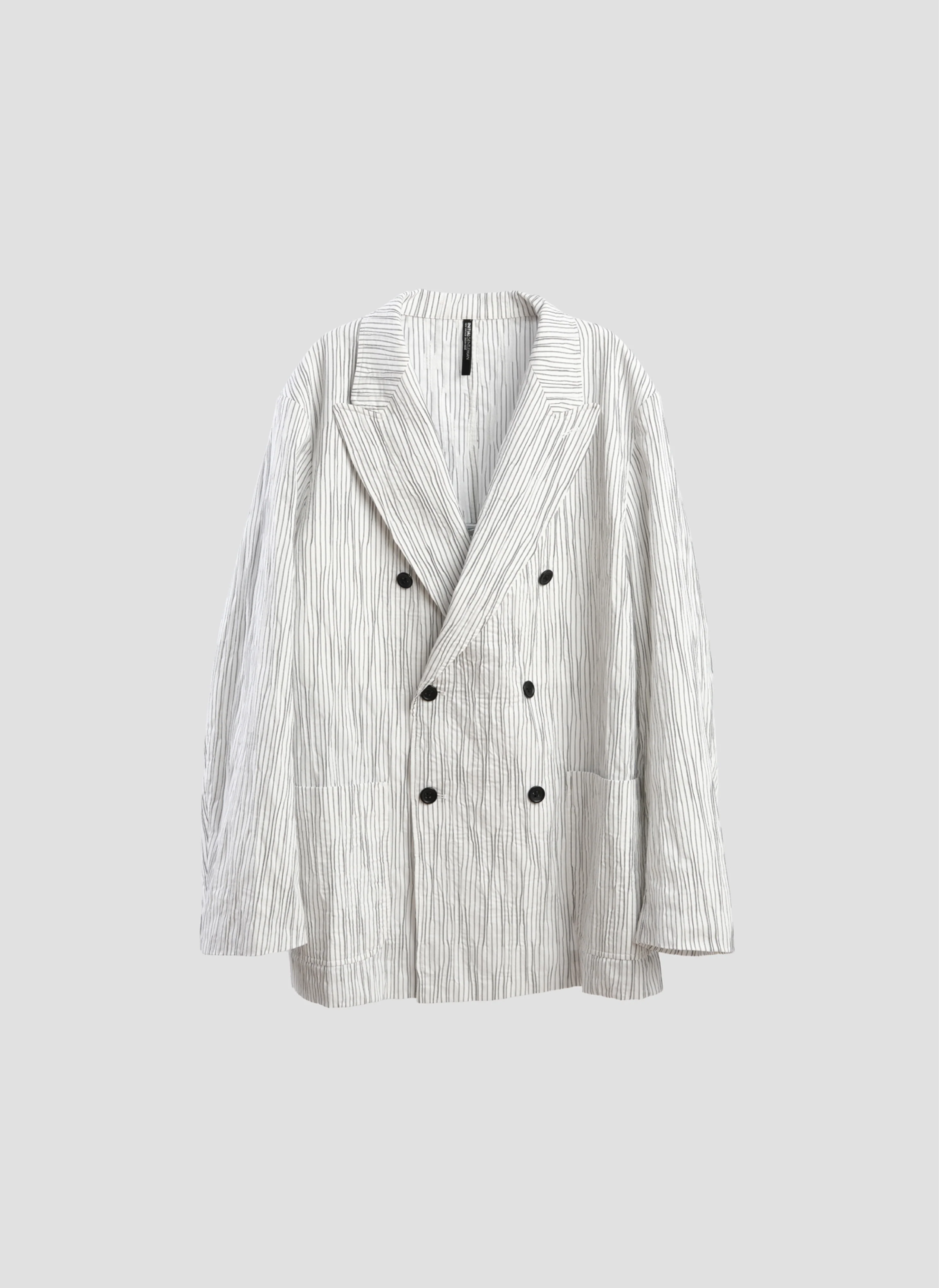 Distort Cotton Dobby Cloth Double Breasted Blazer - Umamrii