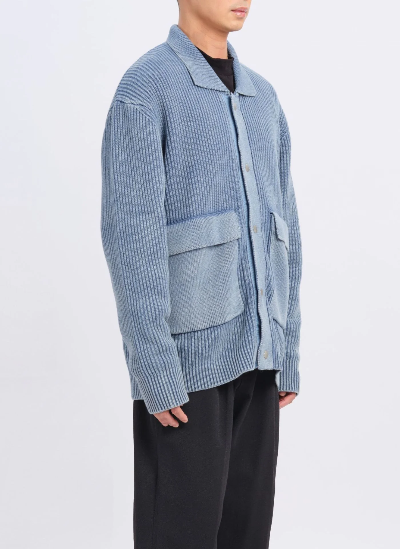 Heavy Washed Knitted Worker Jacket - Umamrii