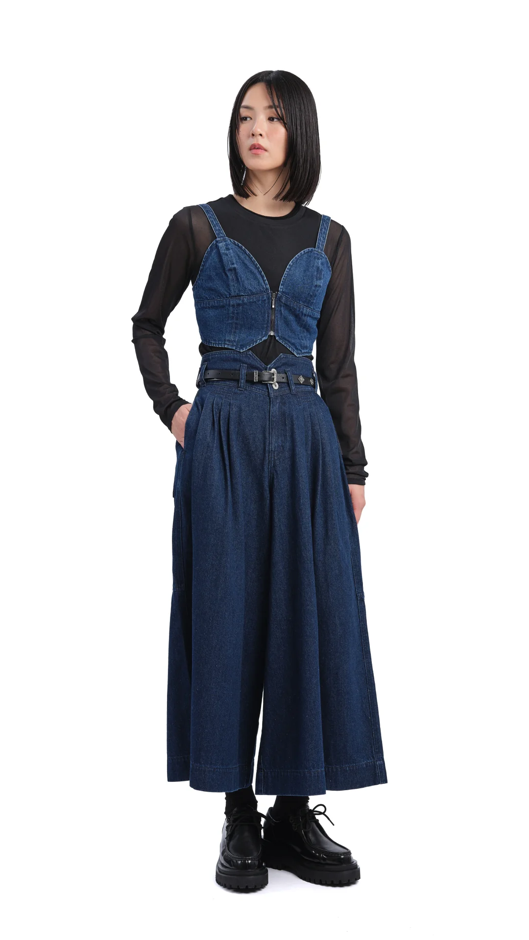 Mock-neck Sheer Top - Umamrii