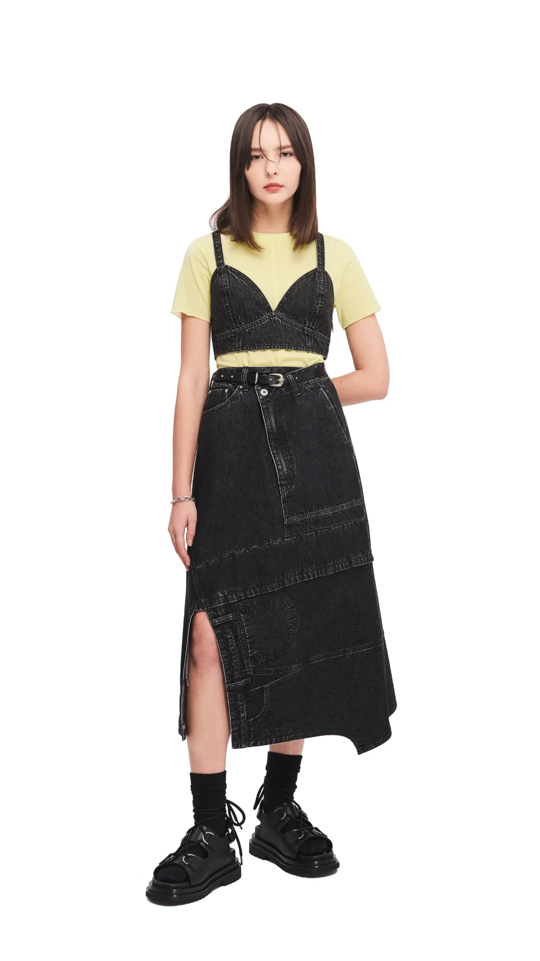 Black Denim Bra Top - Umamrii