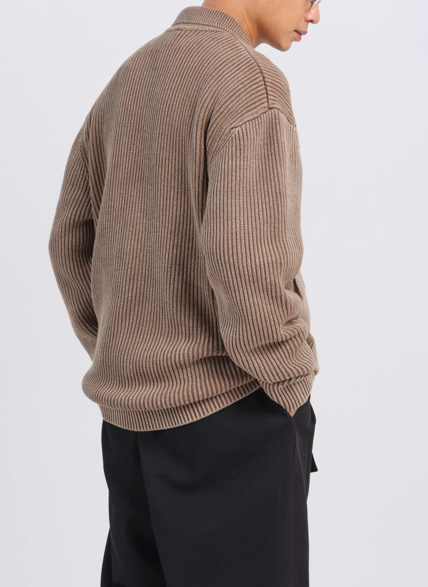 Heavy Washed Knitted Worker Jacket - Umamrii
