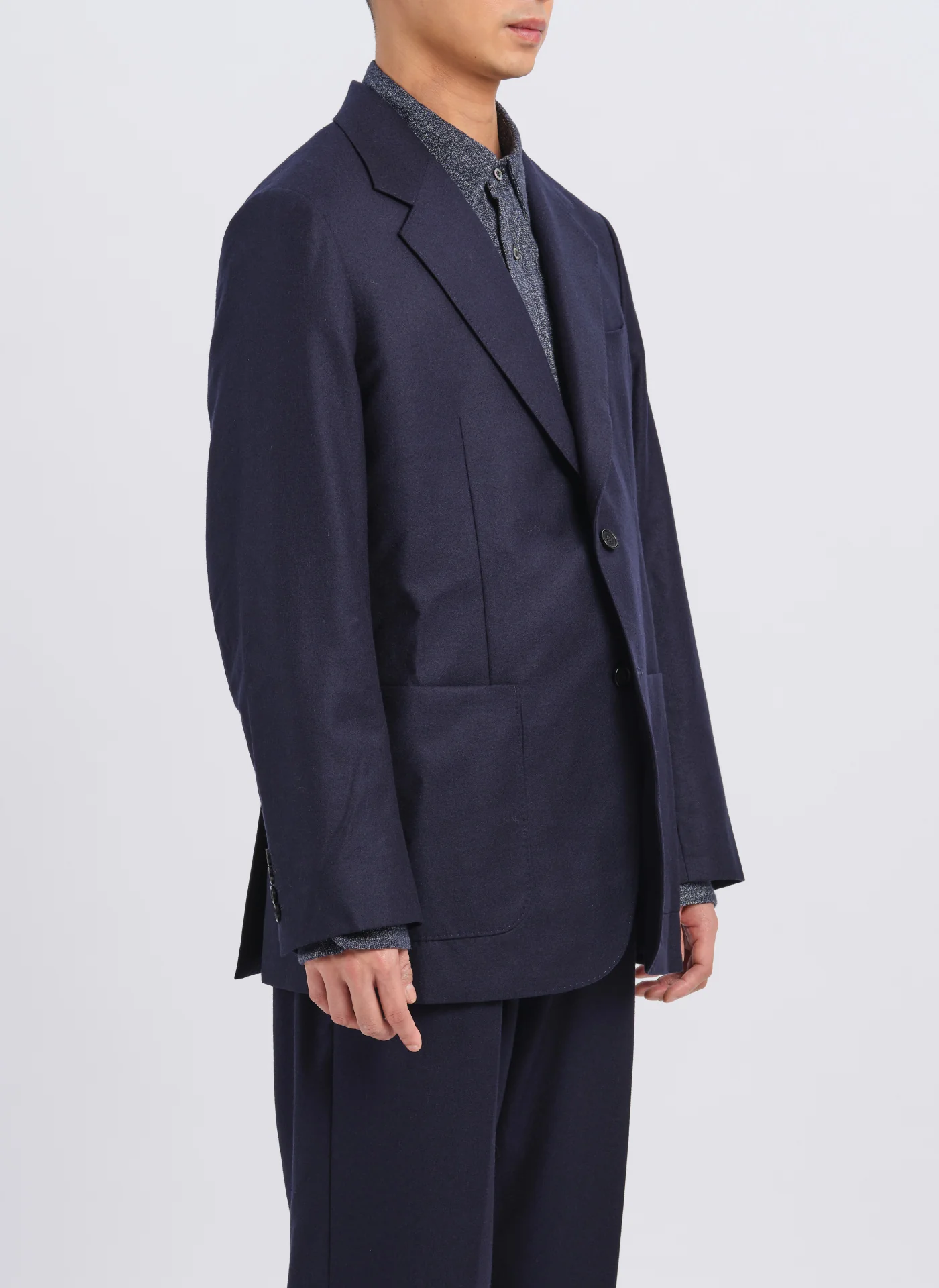 Marzotto Extrafine Wool Construction Suit Blazer - Umamrii