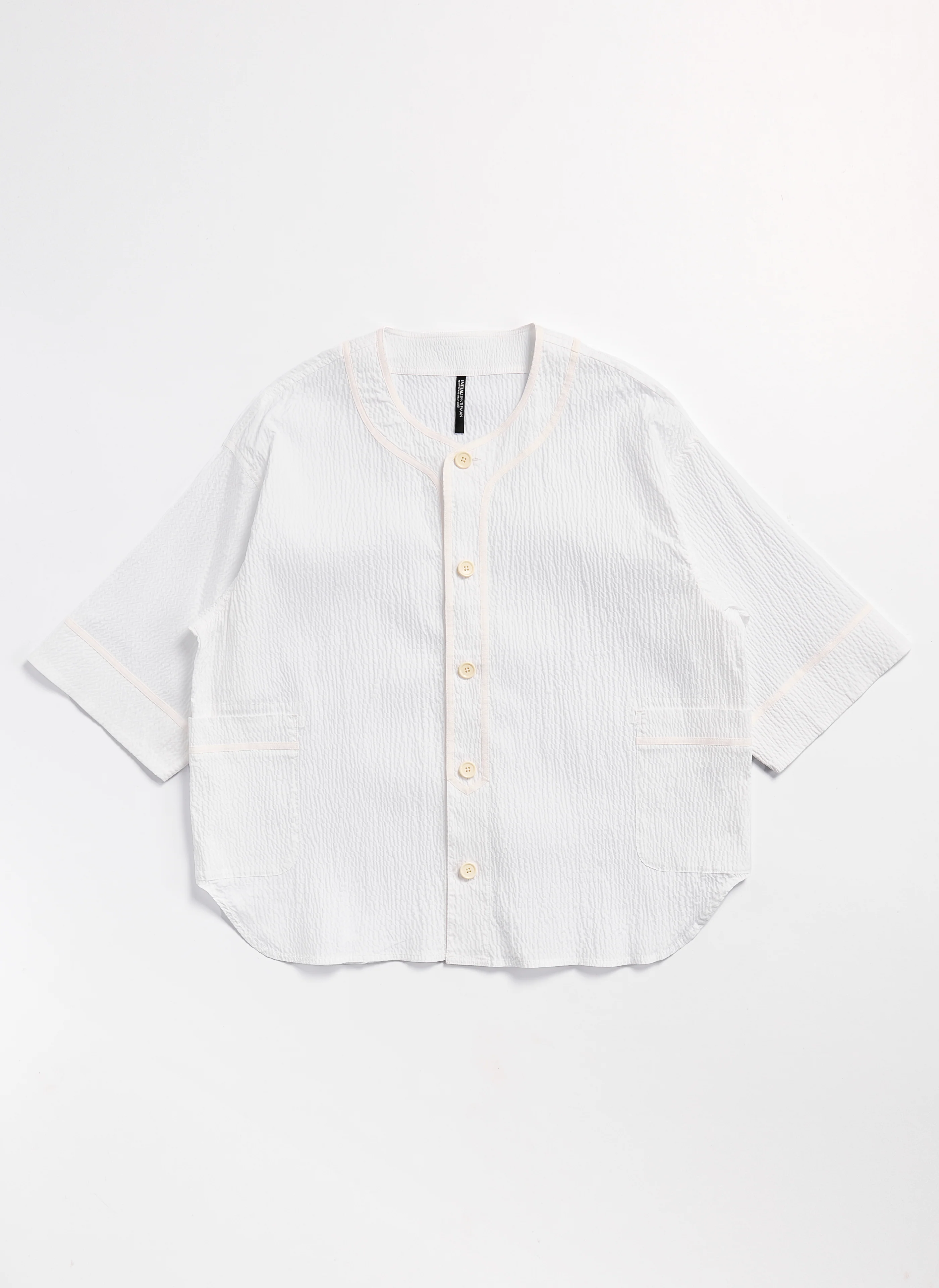 Cotton Nylon Seersucker Baseball Jacket - Umamrii