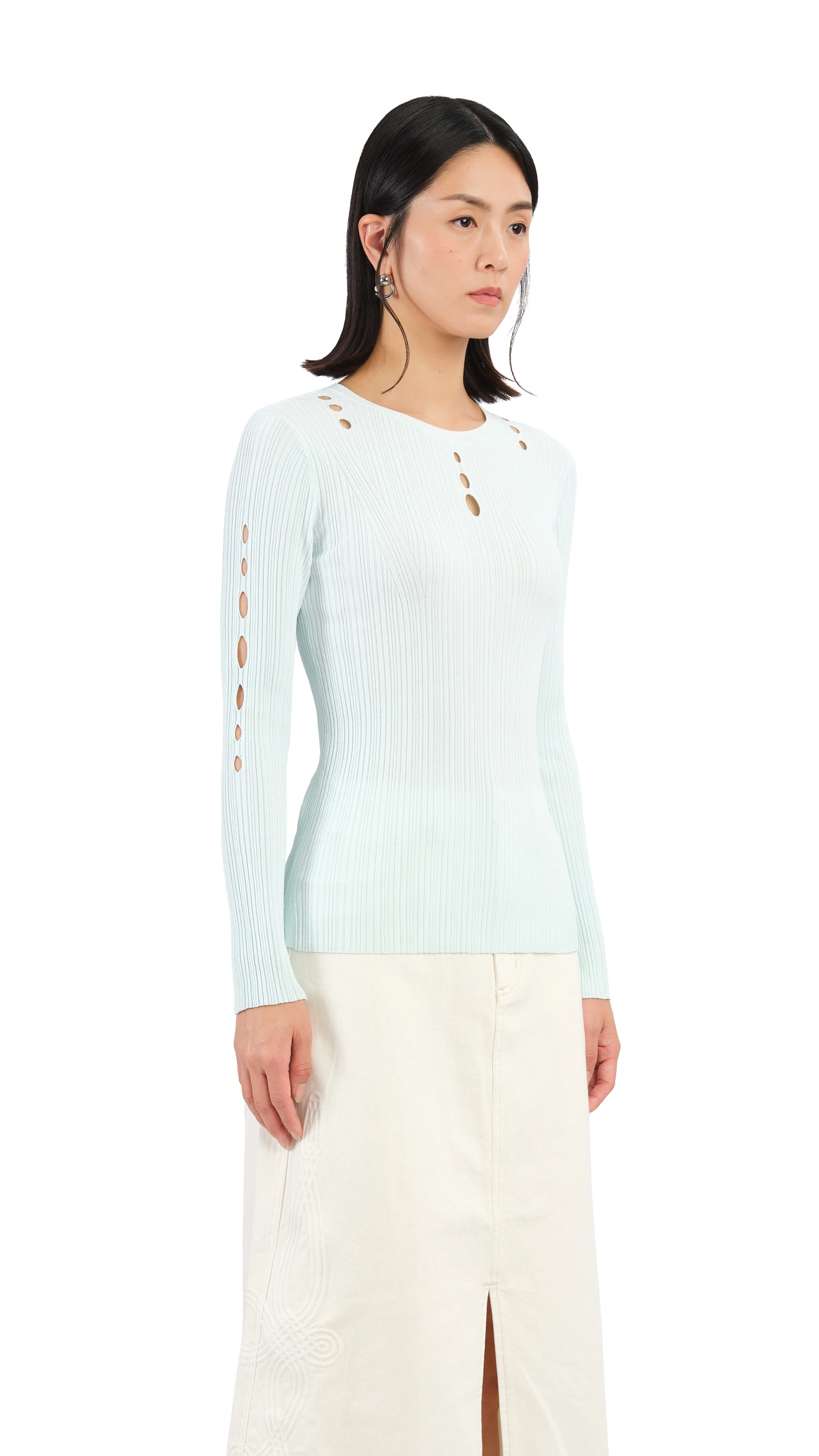 Slash Cut-Out Sweater - Umamrii