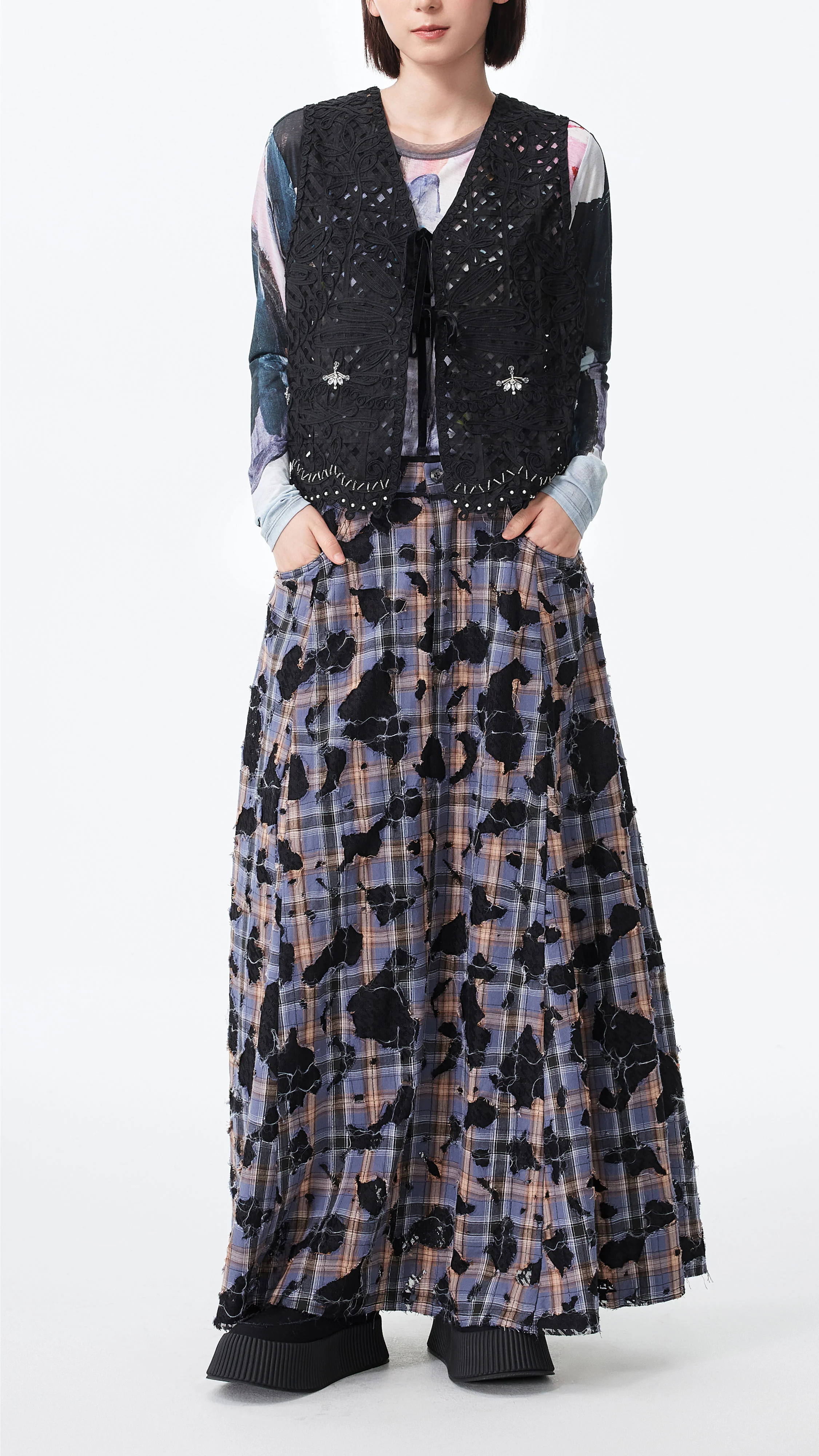 Cord Embroidery Waistcoat - Umamrii