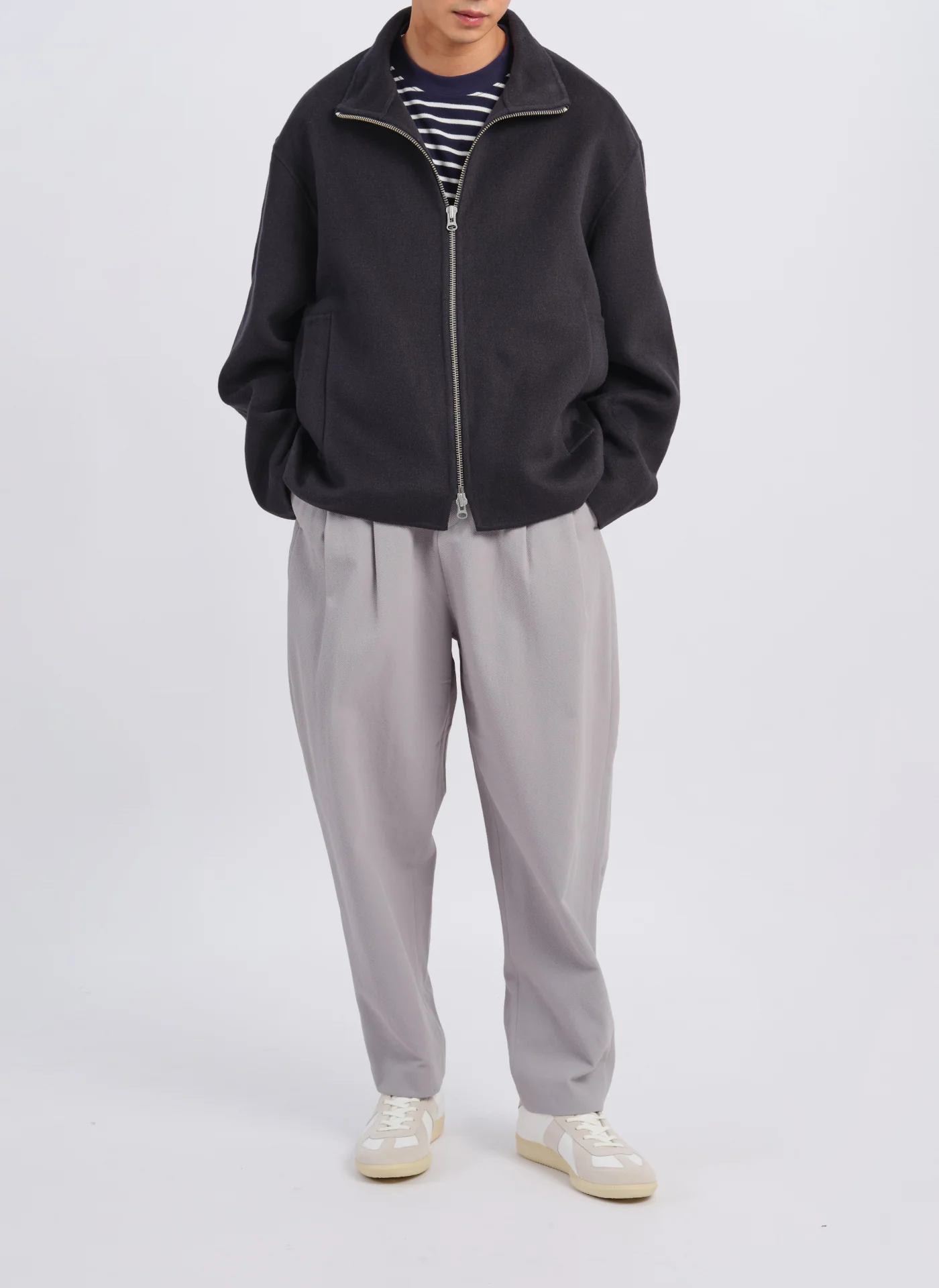 W.R Wool Cashmere Stand Collar Jacket - Umamrii