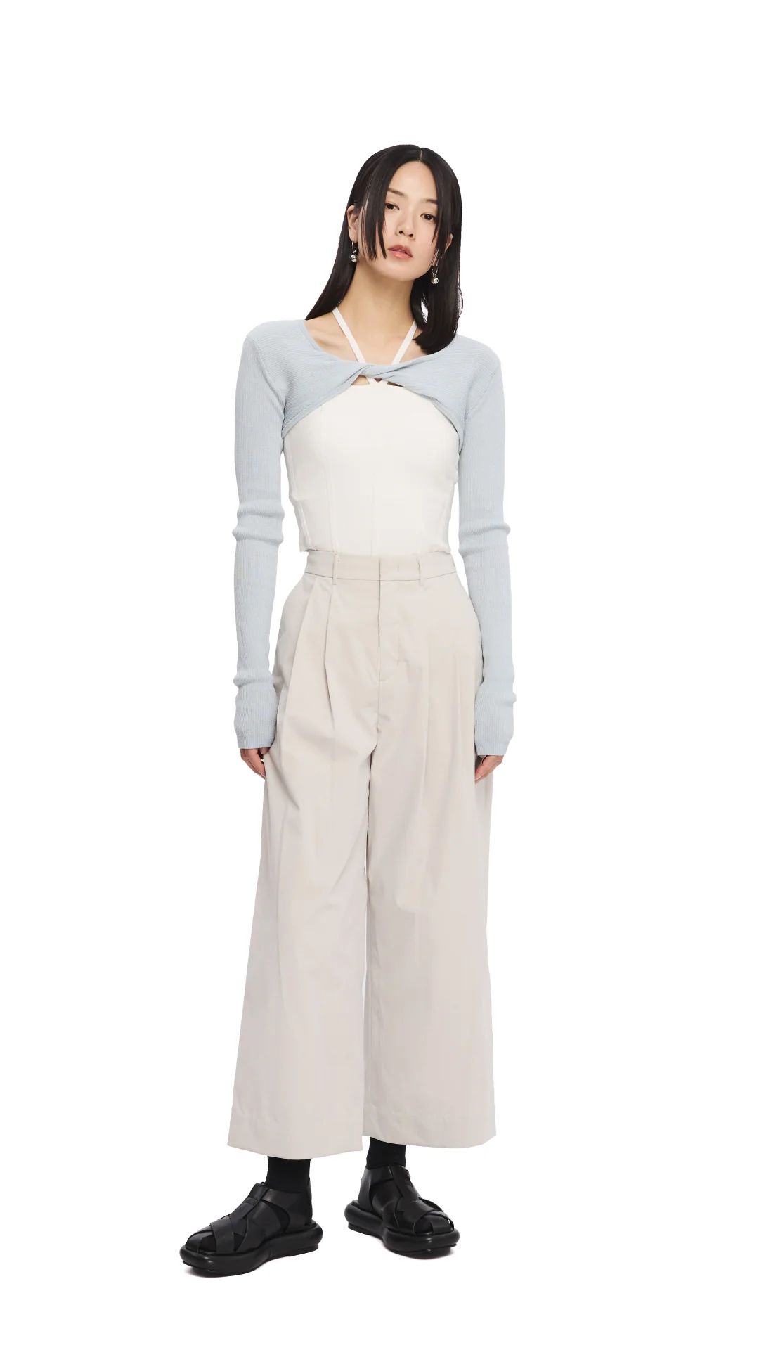 Wide-Leg Capri Pants - Umamrii