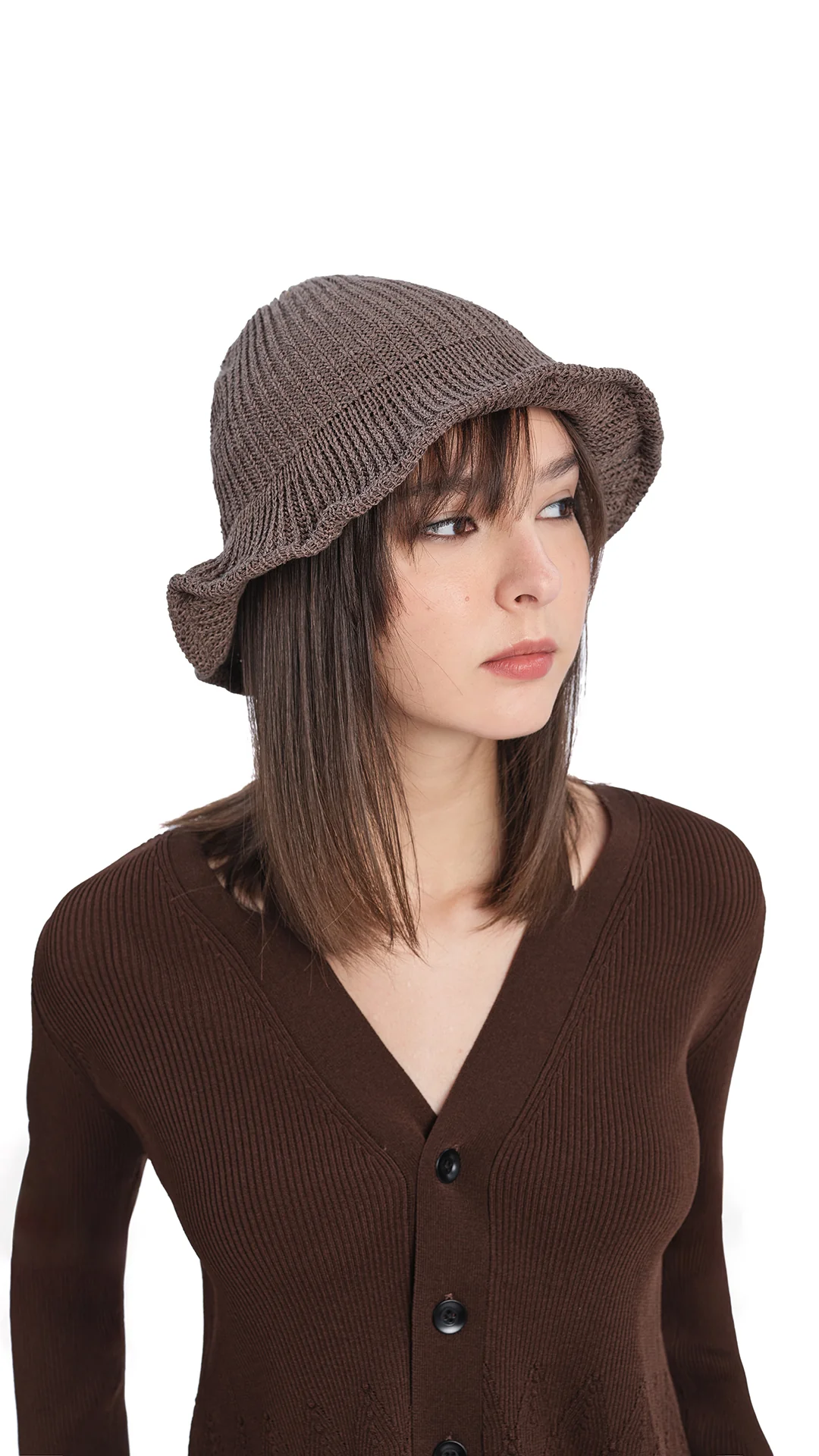 Knitted Cloche Bucket Hat - Umamrii