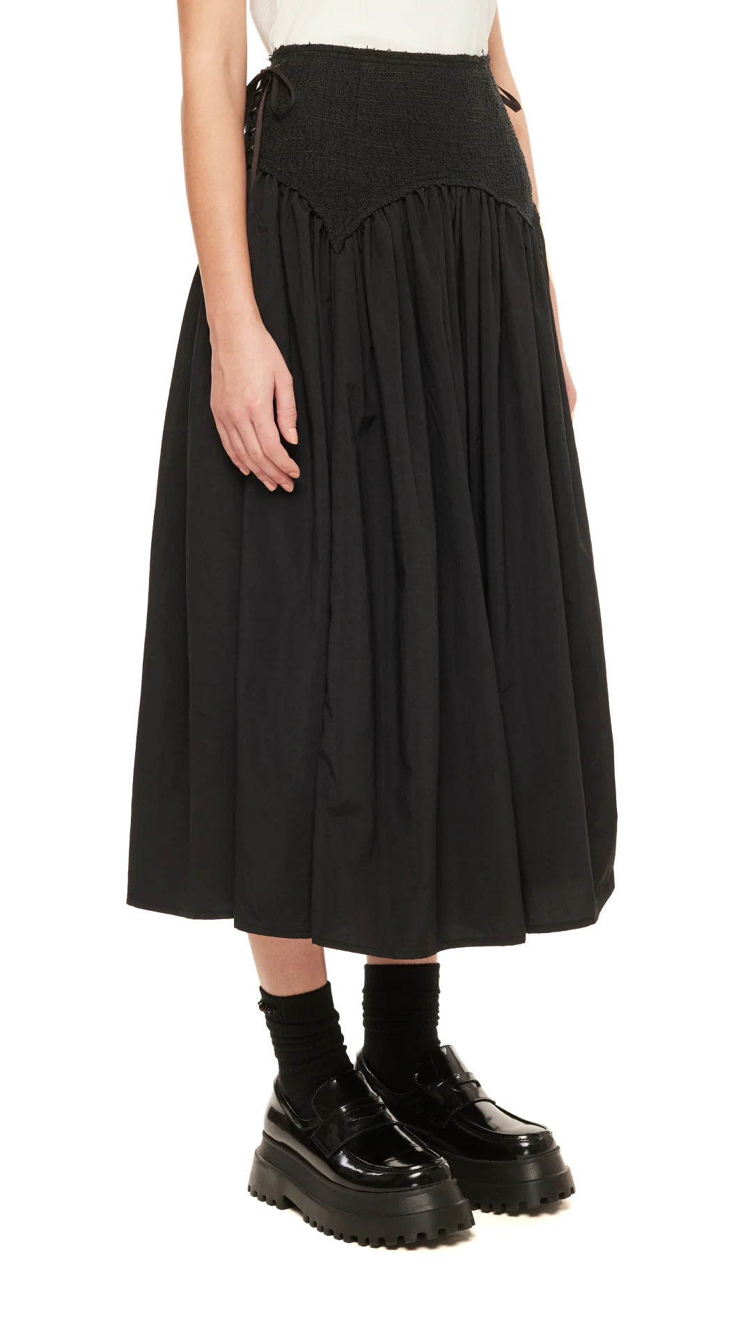 Tweed Lace-Up Skirt - Umamrii