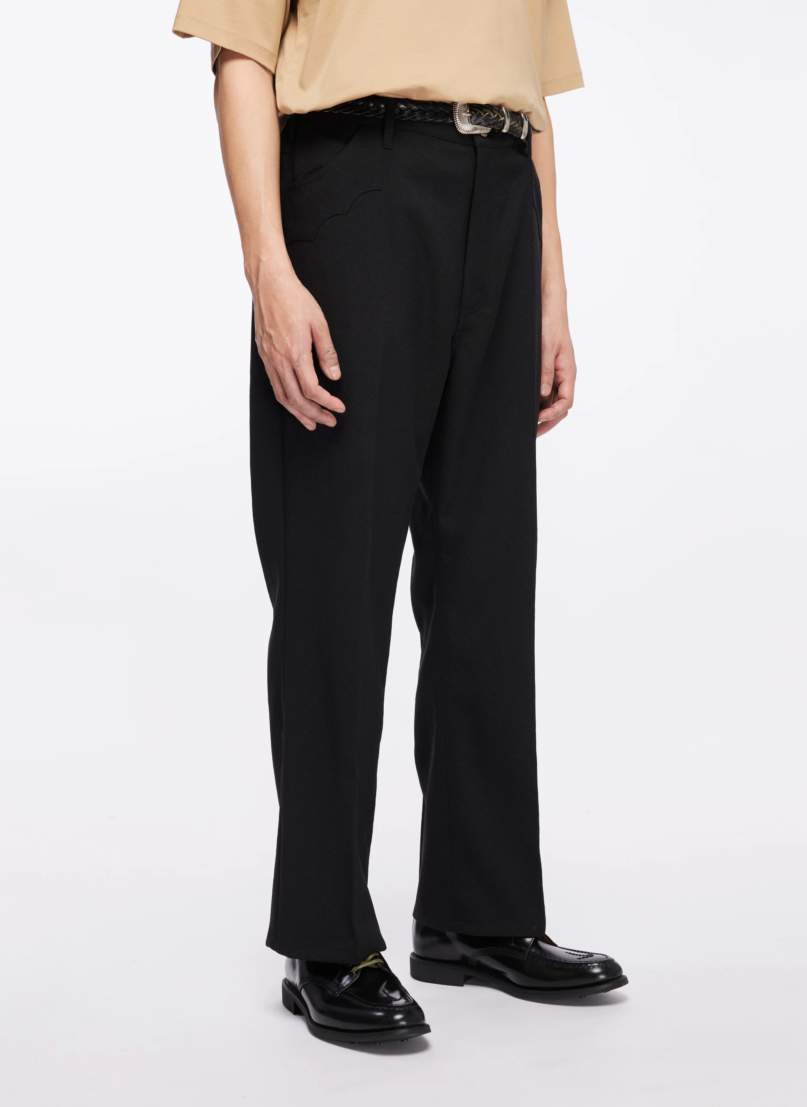 Wool Like Polyester Boot Cut Flare Pants - Umamrii