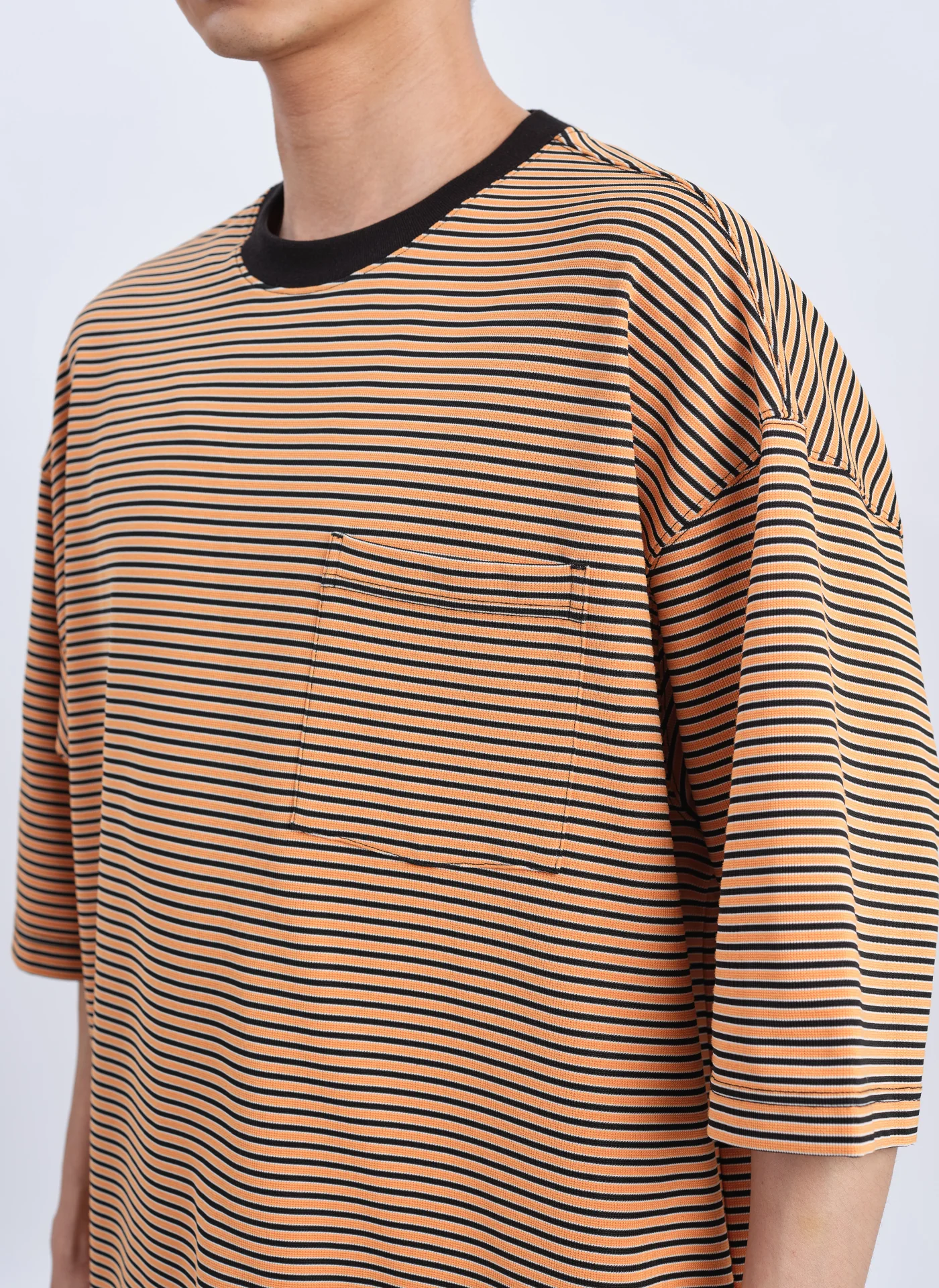 Jacquard Short Sleeves Border Top (T03) - Umamrii