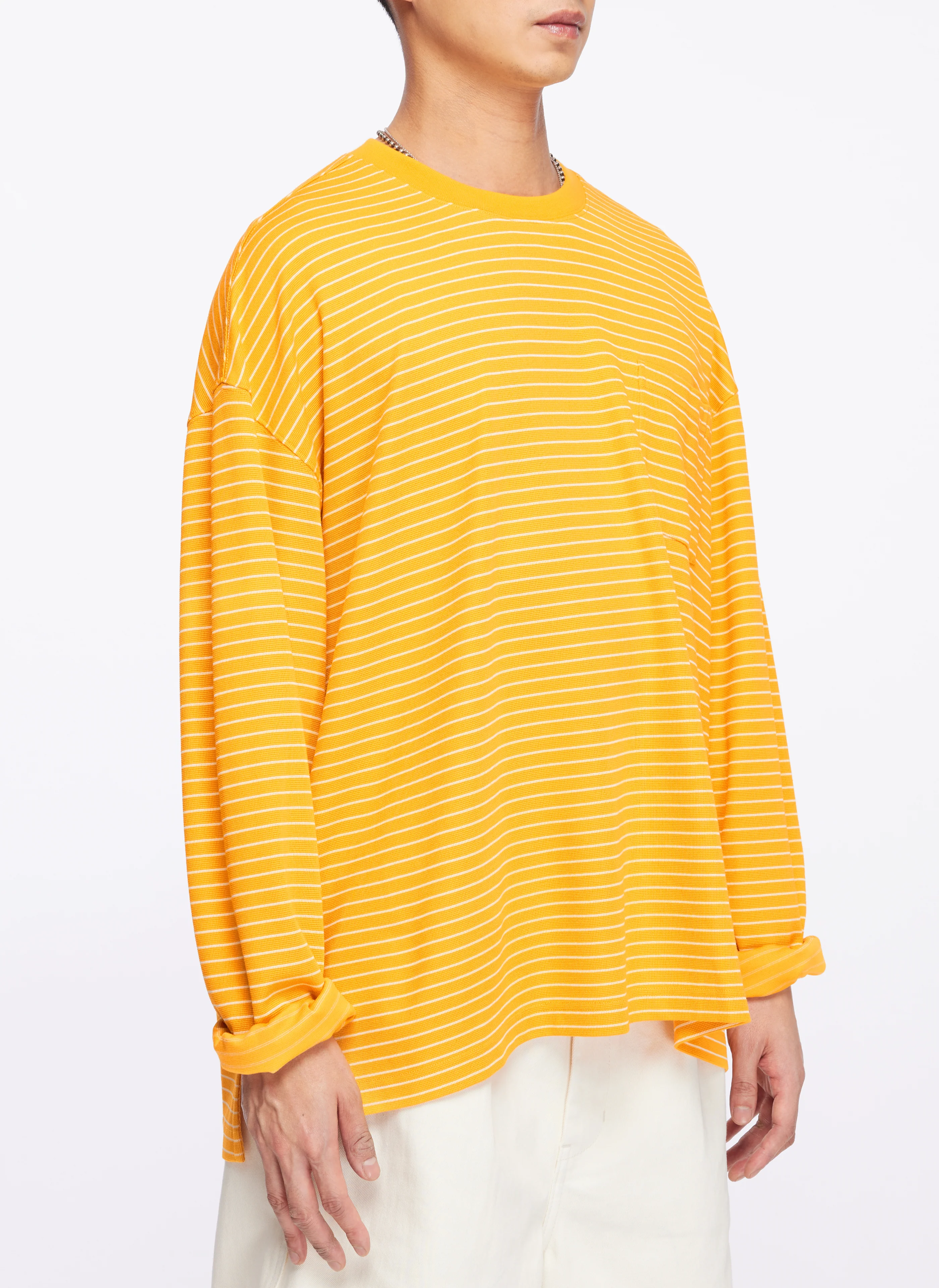 Jacquard Long Sleeves Border Top - Umamrii