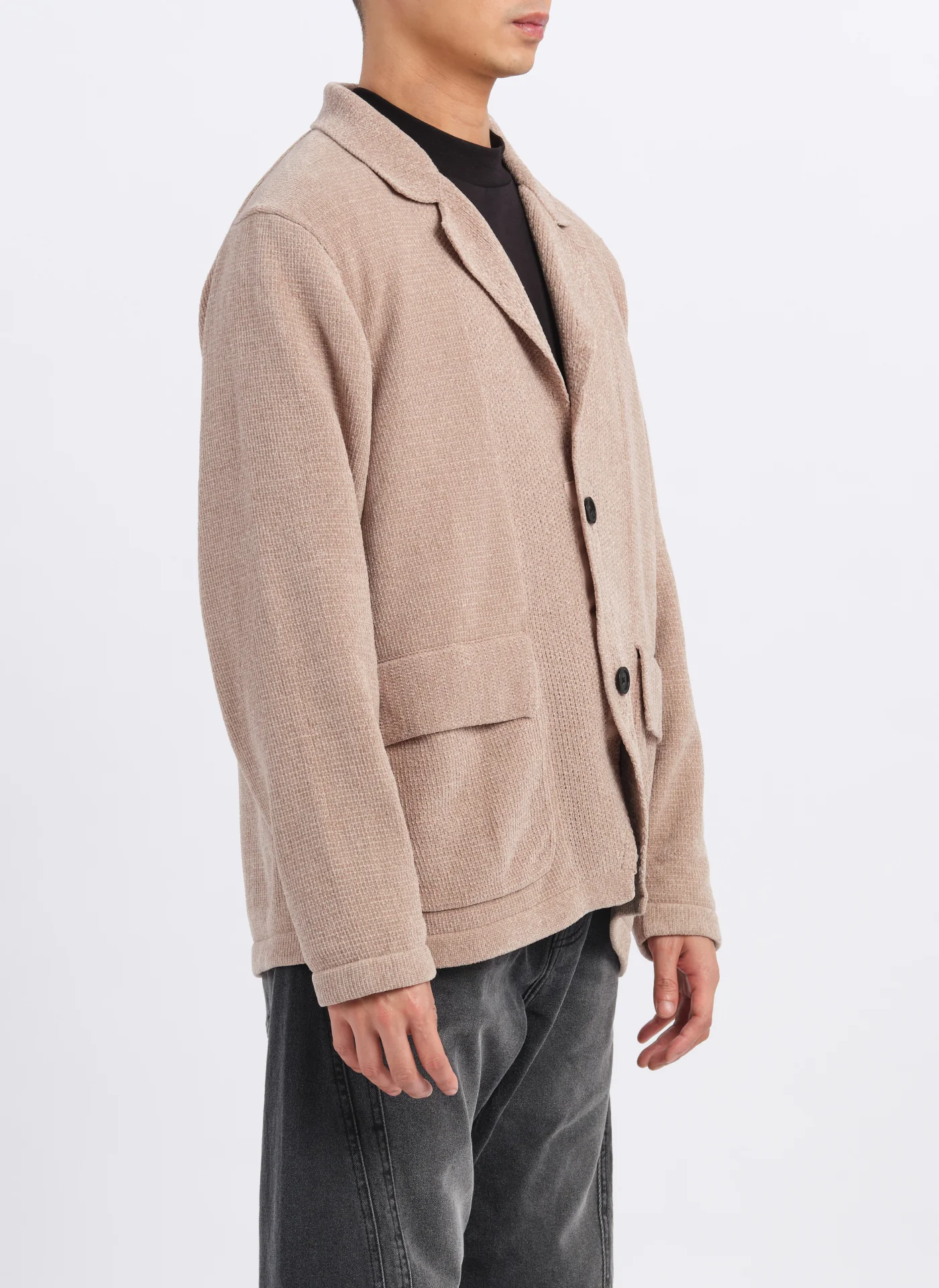 Polyester Velvet Knitted Blazer - Umamrii