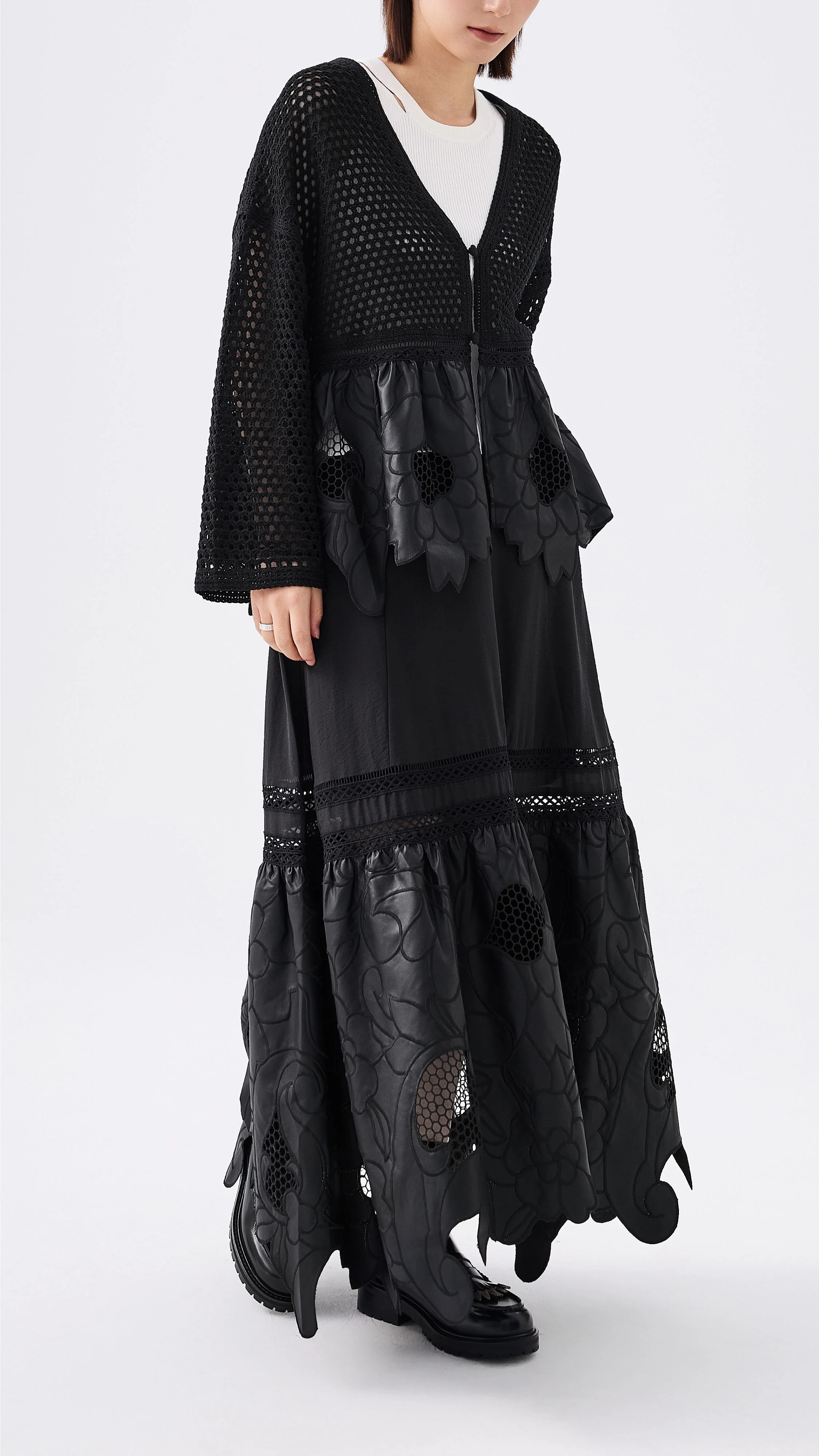 Faux Leather Patch Skirt - Umamrii