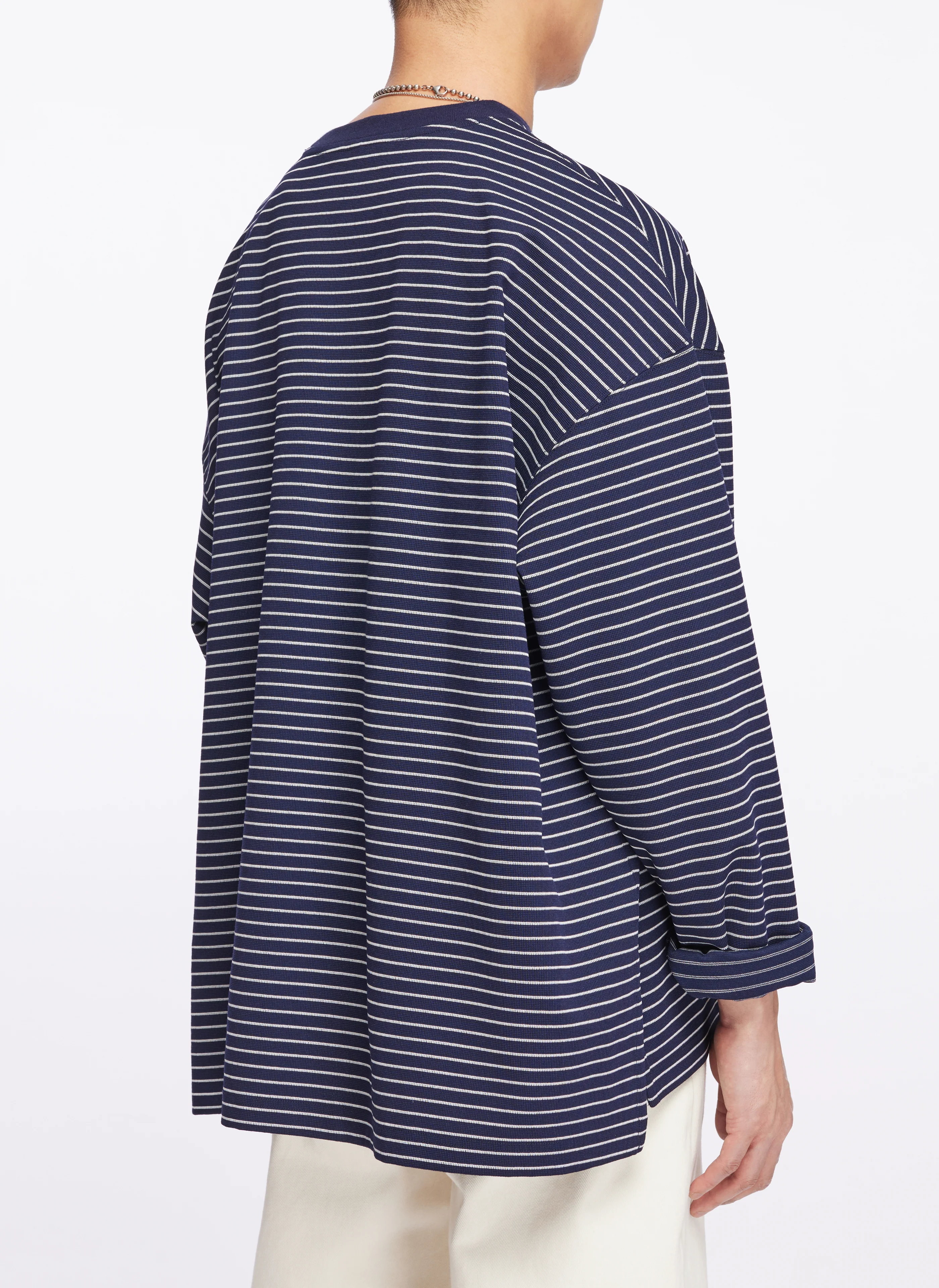 Jacquard Long Sleeves Border Top - Umamrii